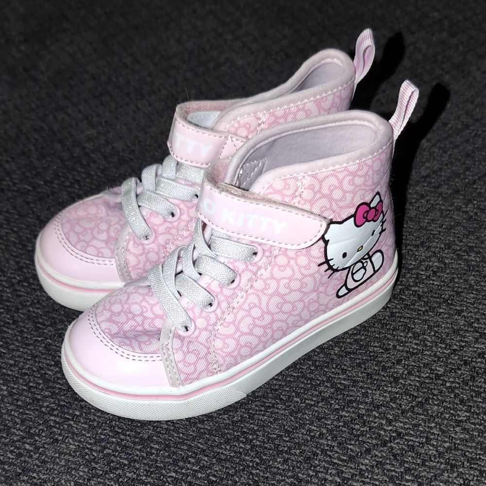 Hello Kitty Pink High-Top Sneakers with Polka Dots